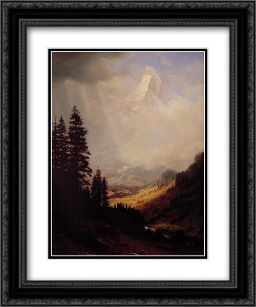 The Matterhorn 20x24 Black Ornate Wood Framed Art Print Poster with Double Matting by Bierstadt, Albert