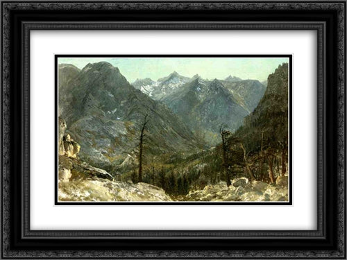 The Sierra Nevadas 24x18 Black Ornate Wood Framed Art Print Poster with Double Matting by Bierstadt, Albert