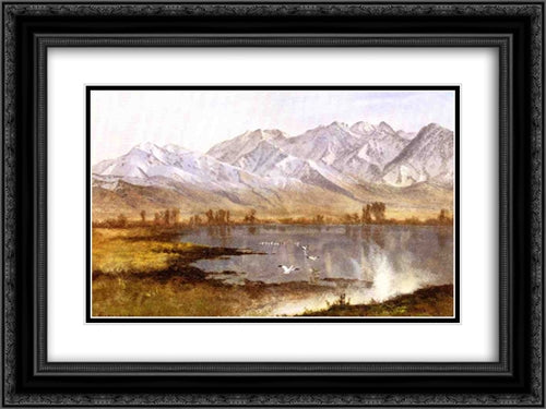 Wasatch Mountains, Utah 24x18 Black Ornate Wood Framed Art Print Poster with Double Matting by Bierstadt, Albert