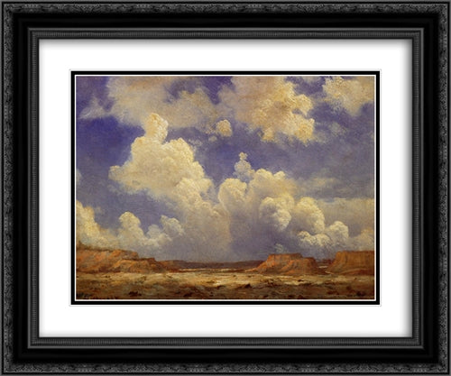 Western Landscape 24x20 Black Ornate Wood Framed Art Print Poster with Double Matting by Bierstadt, Albert