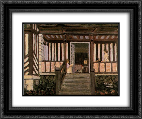 The House of Misia Sert 24x20 Black Ornate Wood Framed Art Print Poster with Double Matting by Bonnard, Pierre