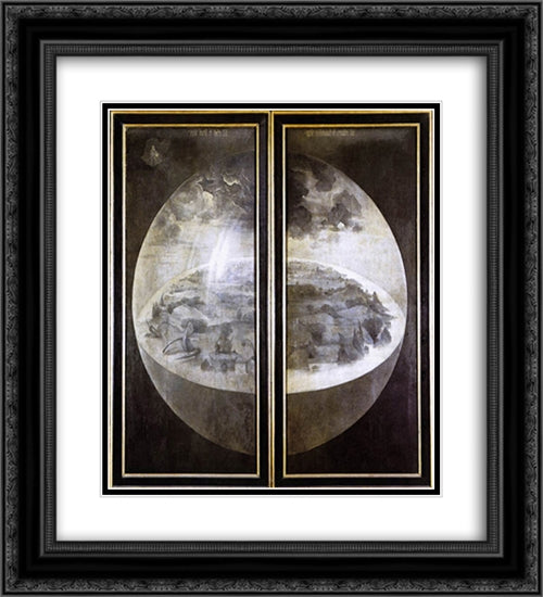 The Garden of Earthly Delights 20x22 Black Ornate Wood Framed Art Print Poster with Double Matting by Bosch, Hieronymus