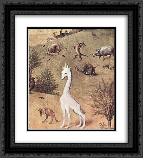 The Garden of Earthly Delights (detail) 20x22 Black Ornate Wood Framed Art Print Poster with Double Matting by Bosch, Hieronymus