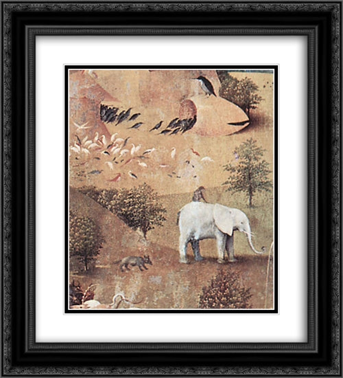 The Garden of Earthly Delights (detail) 20x22 Black Ornate Wood Framed Art Print Poster with Double Matting by Bosch, Hieronymus