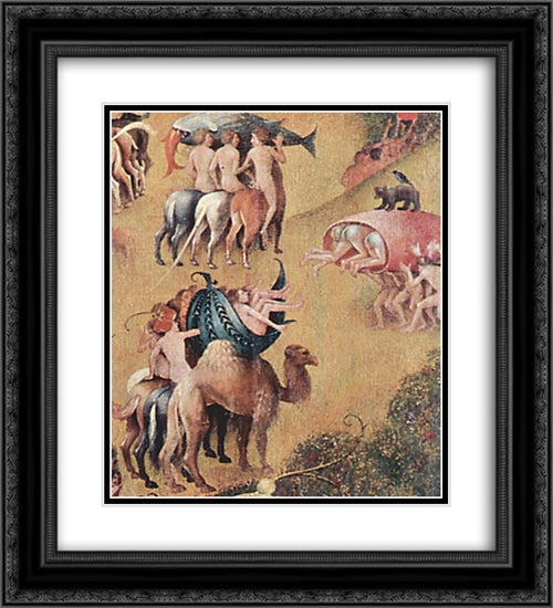 The Garden of Earthly Delights (detail) 20x22 Black Ornate Wood Framed Art Print Poster with Double Matting by Bosch, Hieronymus
