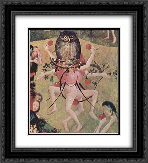 The Garden of Earthly Delights (detail) 20x22 Black Ornate Wood Framed Art Print Poster with Double Matting by Bosch, Hieronymus