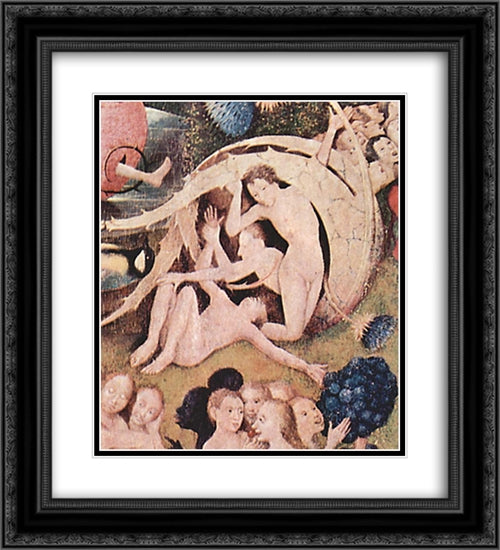 The Garden of Earthly Delights (detail) 20x22 Black Ornate Wood Framed Art Print Poster with Double Matting by Bosch, Hieronymus