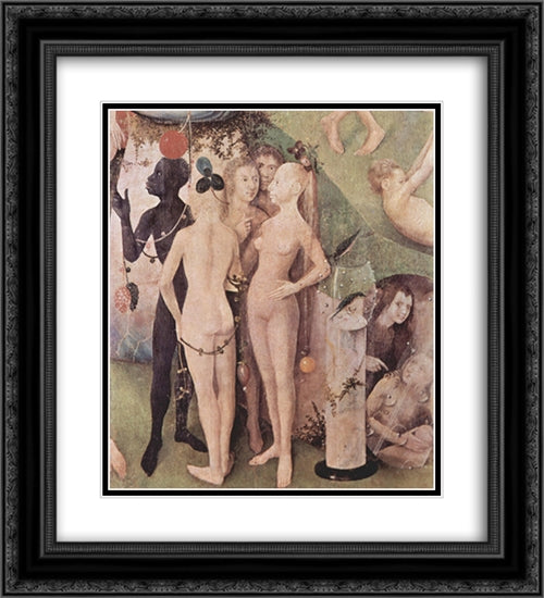 The Garden of Earthly Delights (detail) 20x22 Black Ornate Wood Framed Art Print Poster with Double Matting by Bosch, Hieronymus