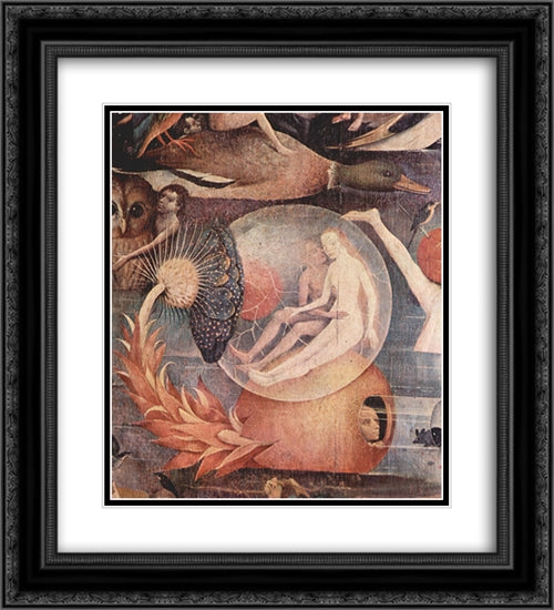 The Garden of Earthly Delights (detail) 20x22 Black Ornate Wood Framed Art Print Poster with Double Matting by Bosch, Hieronymus