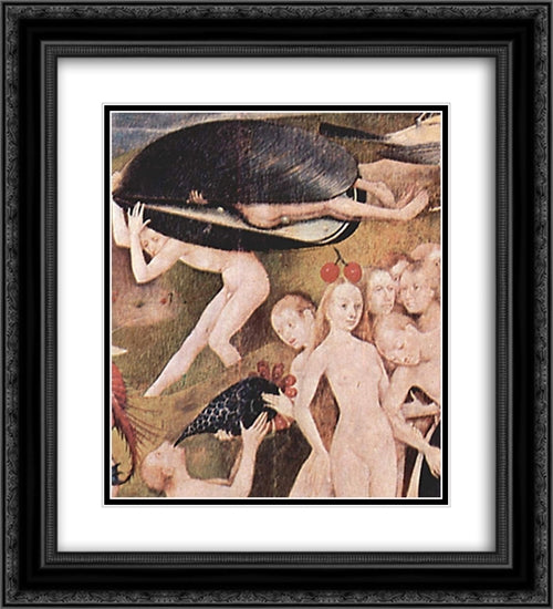 The Garden of Earthly Delights (detail) 20x22 Black Ornate Wood Framed Art Print Poster with Double Matting by Bosch, Hieronymus
