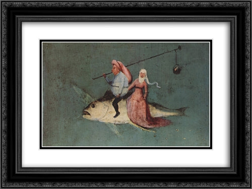 The Temptation of St. Anthony (detail) 24x18 Black Ornate Wood Framed Art Print Poster with Double Matting by Bosch, Hieronymus