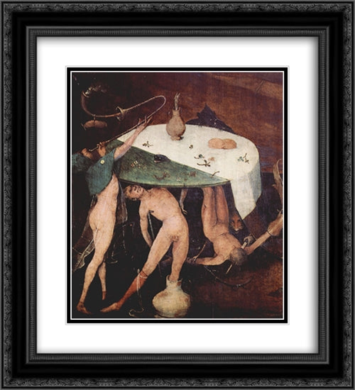 The Temptation of St. Anthony (detail) 20x22 Black Ornate Wood Framed Art Print Poster with Double Matting by Bosch, Hieronymus