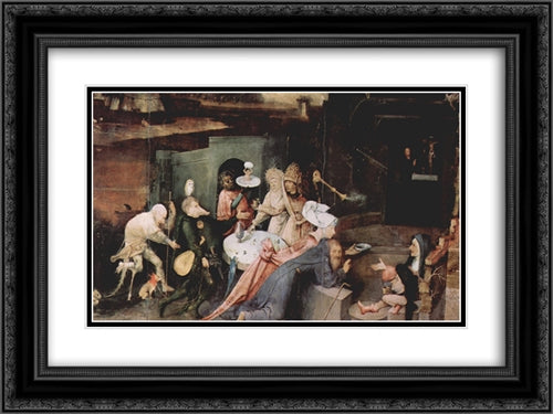 The Temptation of St. Anthony (detail) 24x18 Black Ornate Wood Framed Art Print Poster with Double Matting by Bosch, Hieronymus