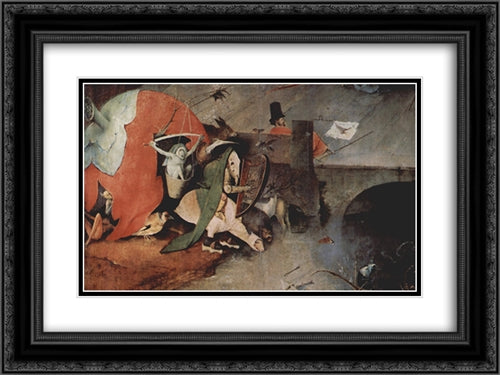 The Temptation of St. Anthony (detail) 24x18 Black Ornate Wood Framed Art Print Poster with Double Matting by Bosch, Hieronymus