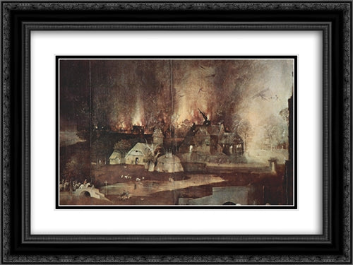 The Temptation of St. Anthony (detail) 24x18 Black Ornate Wood Framed Art Print Poster with Double Matting by Bosch, Hieronymus