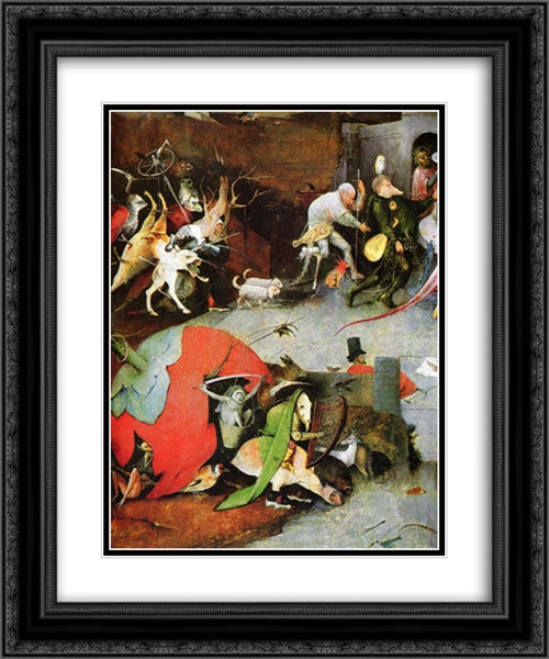 Temptation of St. Anthony (detail) 20x24 Black Ornate Wood Framed Art Print Poster with Double Matting by Bosch, Hieronymus