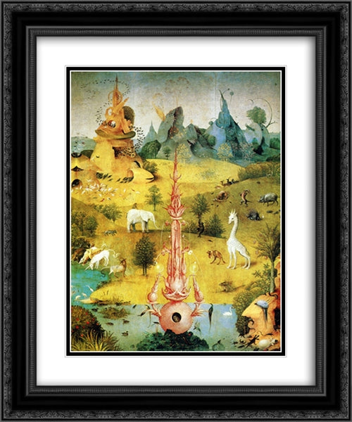 The Garden of Earthly Delights (detail) 20x24 Black Ornate Wood Framed Art Print Poster with Double Matting by Bosch, Hieronymus