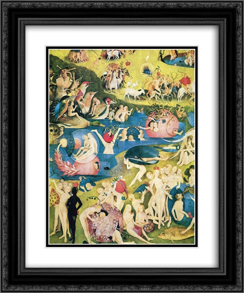The Garden of Earthly Delights (detail) 20x24 Black Ornate Wood Framed Art Print Poster with Double Matting by Bosch, Hieronymus