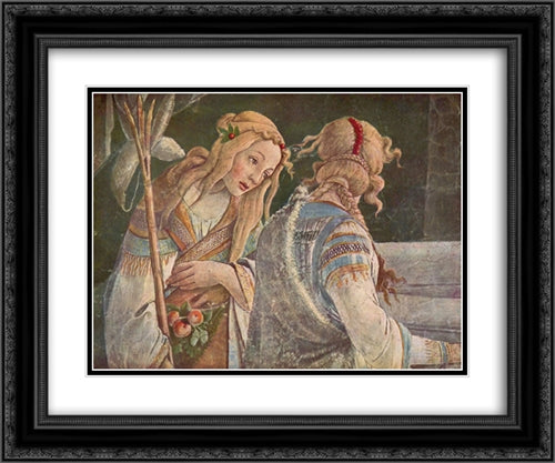 The Youth Moses (detail) 24x20 Black Ornate Wood Framed Art Print Poster with Double Matting by Botticelli, Sandro