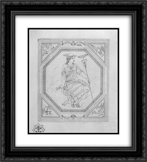 Mercury 20x22 Black Ornate Wood Framed Art Print Poster with Double Matting by Piranesi, Giovanni Battista