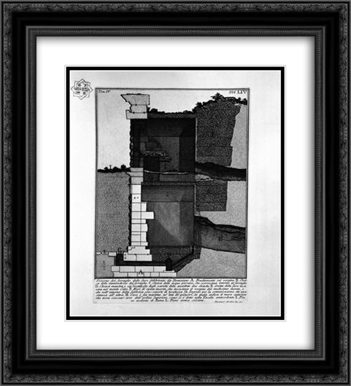 The Roman antiquities, t. 4, Plate LIV. Section of the menagerie of wild beasts made ??by Domitian 20x22 Black Ornate Wood Framed Art Print Poster with Double Matting by Piranesi, Giovanni Battista