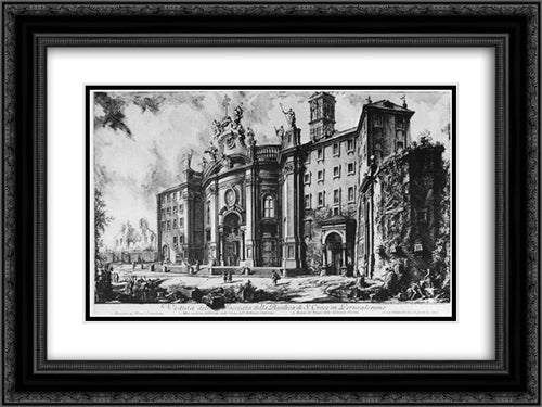 Vedute di Roma 24x18 Black Ornate Wood Framed Art Print Poster with Double Matting by Piranesi, Giovanni Battista