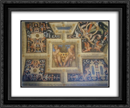 Volta 24x20 Black Ornate Wood Framed Art Print Poster with Double Matting by Pontormo, Jacopo