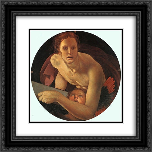 St. Matthew the Evangelist 20x20 Black Ornate Wood Framed Art Print Poster with Double Matting by Pontormo, Jacopo