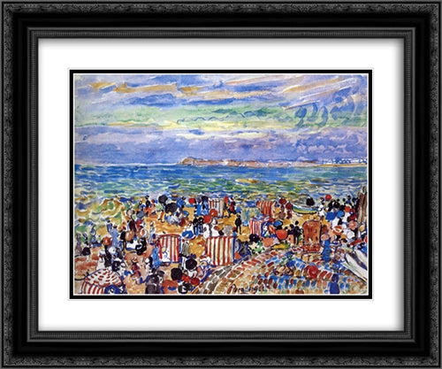 St. Malo No. 2 24x20 Black Ornate Wood Framed Art Print Poster with Double Matting by Prendergast, Maurice