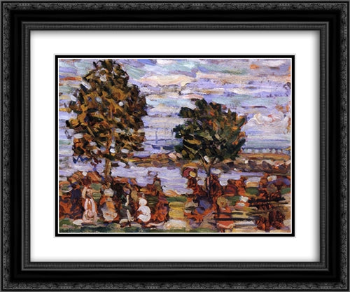Crepuscule (also known as Sunset) 24x20 Black Ornate Wood Framed Art Print Poster with Double Matting by Prendergast, Maurice