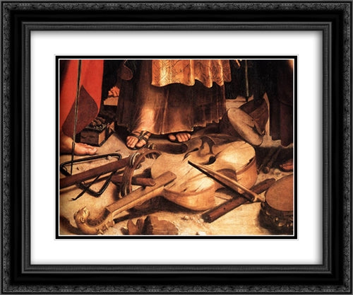 St. Cecilia with Saints (detail) 24x20 Black Ornate Wood Framed Art Print Poster with Double Matting by Raphael