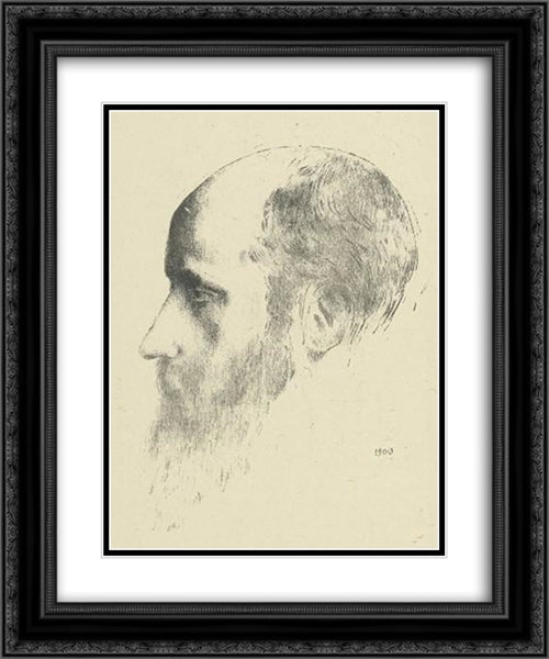 edouard Vuillard 20x24 Black Ornate Wood Framed Art Print Poster with Double Matting by Redon, Odilon