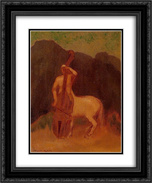 Centaur with Cello 20x24 Black Ornate Wood Framed Art Print Poster with Double Matting by Redon, Odilon