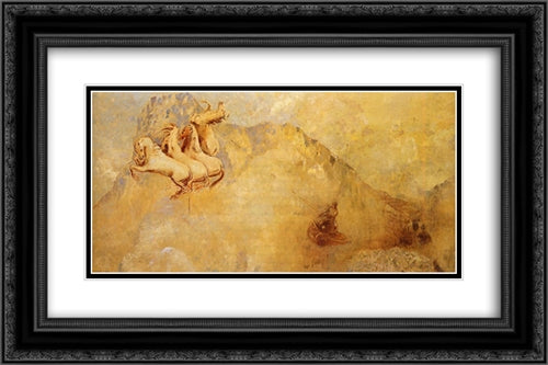 Apollo's Chariot 24x16 Black Ornate Wood Framed Art Print Poster with Double Matting by Redon, Odilon