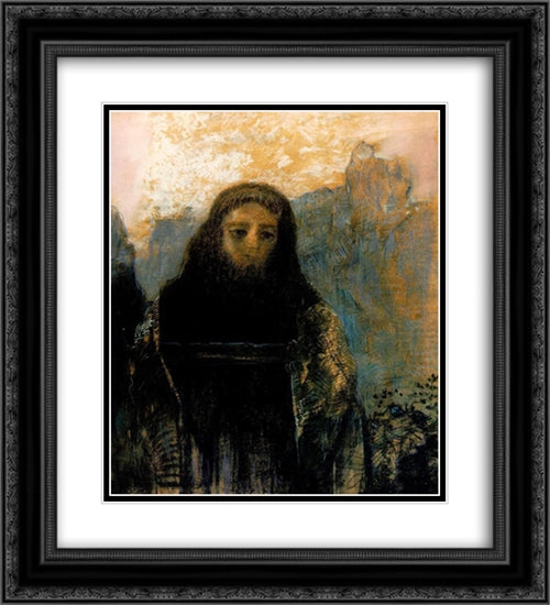 Parsifal 20x22 Black Ornate Wood Framed Art Print Poster with Double Matting by Redon, Odilon