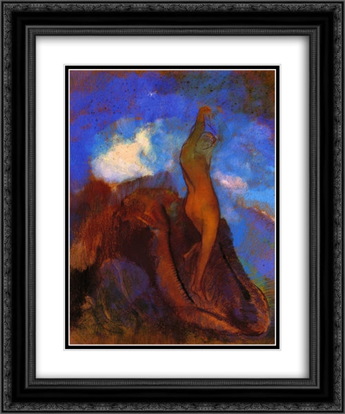The Birth of Venus 20x24 Black Ornate Wood Framed Art Print Poster with Double Matting by Redon, Odilon