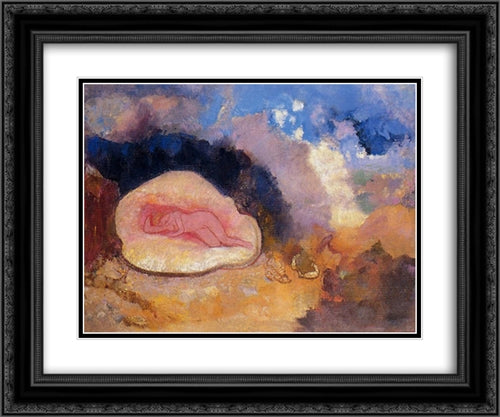 The Birth of Venus 24x20 Black Ornate Wood Framed Art Print Poster with Double Matting by Redon, Odilon
