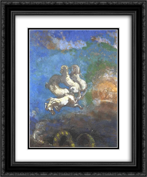 Apollo's Chariot 20x24 Black Ornate Wood Framed Art Print Poster with Double Matting by Redon, Odilon