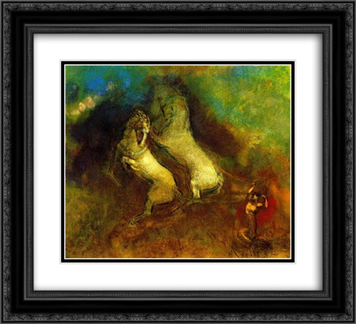 Apollo's Chariot 22x20 Black Ornate Wood Framed Art Print Poster with Double Matting by Redon, Odilon