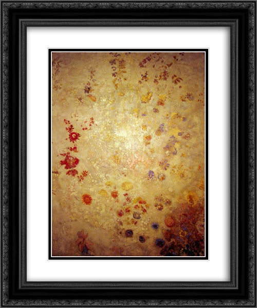 Decorative Panel 20x24 Black Ornate Wood Framed Art Print Poster with Double Matting by Redon, Odilon