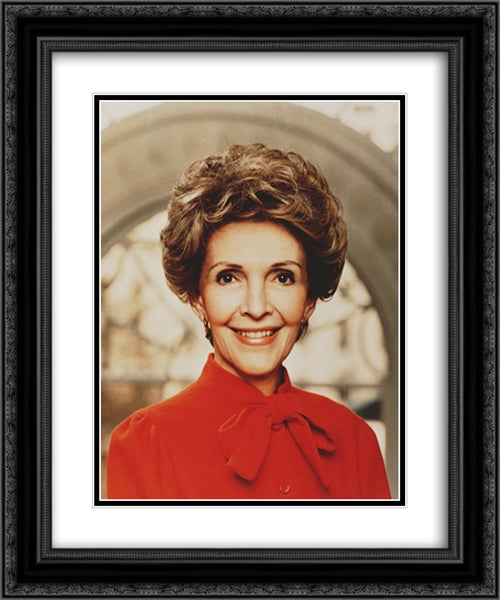 Nancy Reagan 20x24 Black Ornate Wood Framed Art Print Poster with Double Matting by Library of Congress