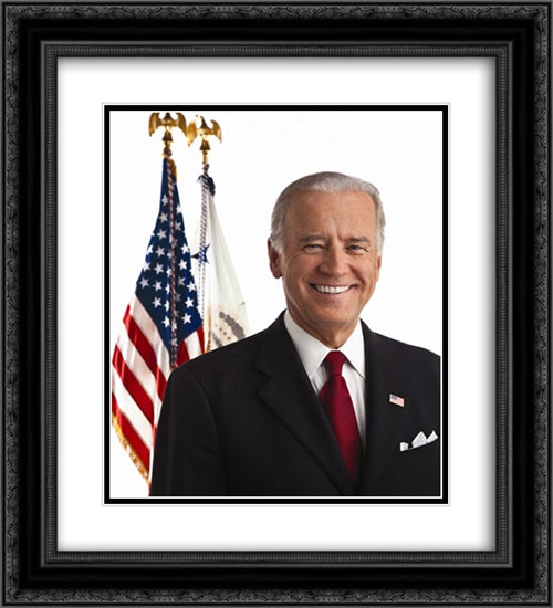 46th President of the United States Joe Biden 20x22 Black Ornate Wood Framed Art Print Poster with Double Matting by Library of Congress