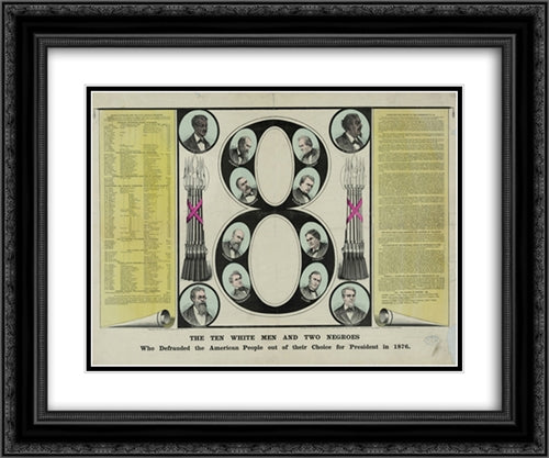 Twelve Men who defrauded the American people out of their choice for president in 1876 24x20 Black Ornate Wood Framed Art Print Poster with Double Matting by Library of Congress
