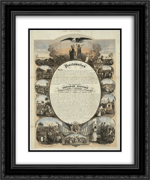 Emancipation Proclamation 20x24 Black Ornate Wood Framed Art Print Poster with Double Matting by Library of Congress