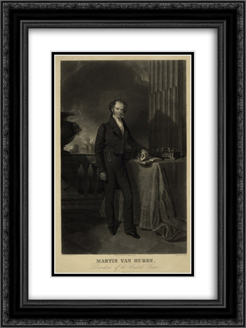 Martin Van Buren, president of the United States 18x24 Black Ornate Wood Framed Art Print Poster with Double Matting by Library of Congress