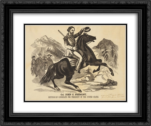 Col. John C. Fremont, Republican candidate for the President of the United States 24x20 Black Ornate Wood Framed Art Print Poster with Double Matting by Library of Congress