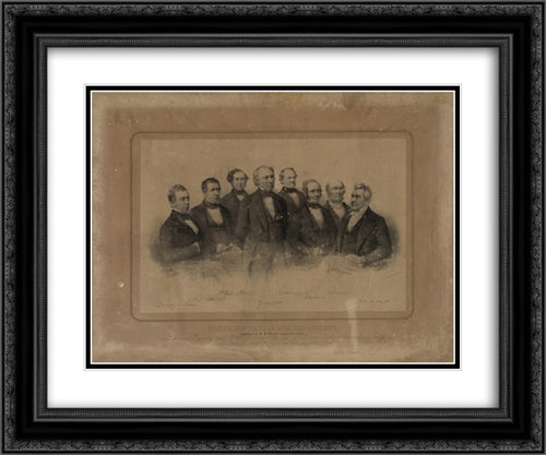 President Taylor and his cabinet 24x20 Black Ornate Wood Framed Art Print Poster with Double Matting by Library of Congress