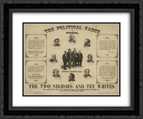 The political farce of 1876 24x20 Black Ornate Wood Framed Art Print Poster with Double Matting by Library of Congress