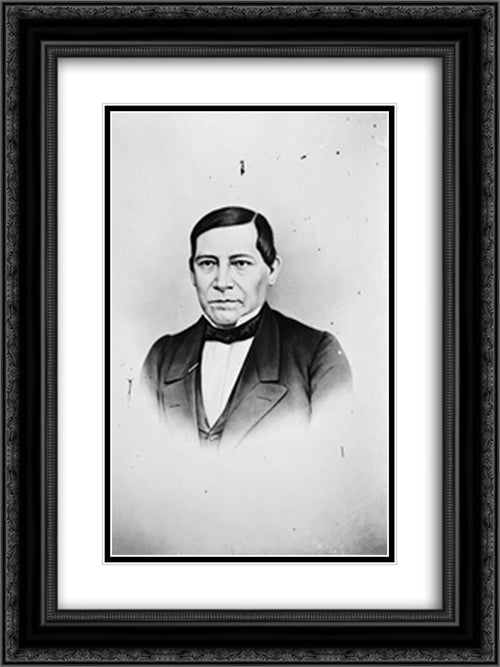 Juarez, President of Mexico 18x24 Black Ornate Wood Framed Art Print Poster with Double Matting by Library of Congress