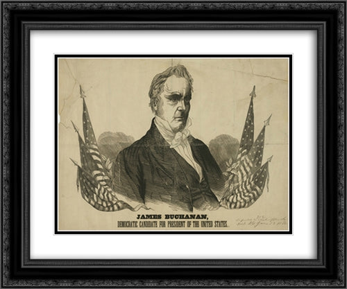 James Buchanan, Democratic candidate for President of the United States 24x20 Black Ornate Wood Framed Art Print Poster with Double Matting by Library of Congress